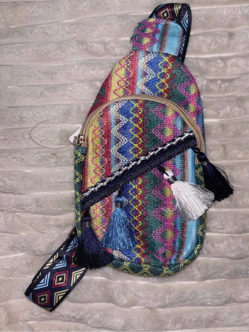 Boho Multi-Color Woven Crossbody Sling Bag